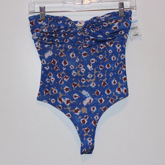 NEW Open Edit Multicolor Printed Strapless Bodysuits Women Size XS - Picture 4 of 12